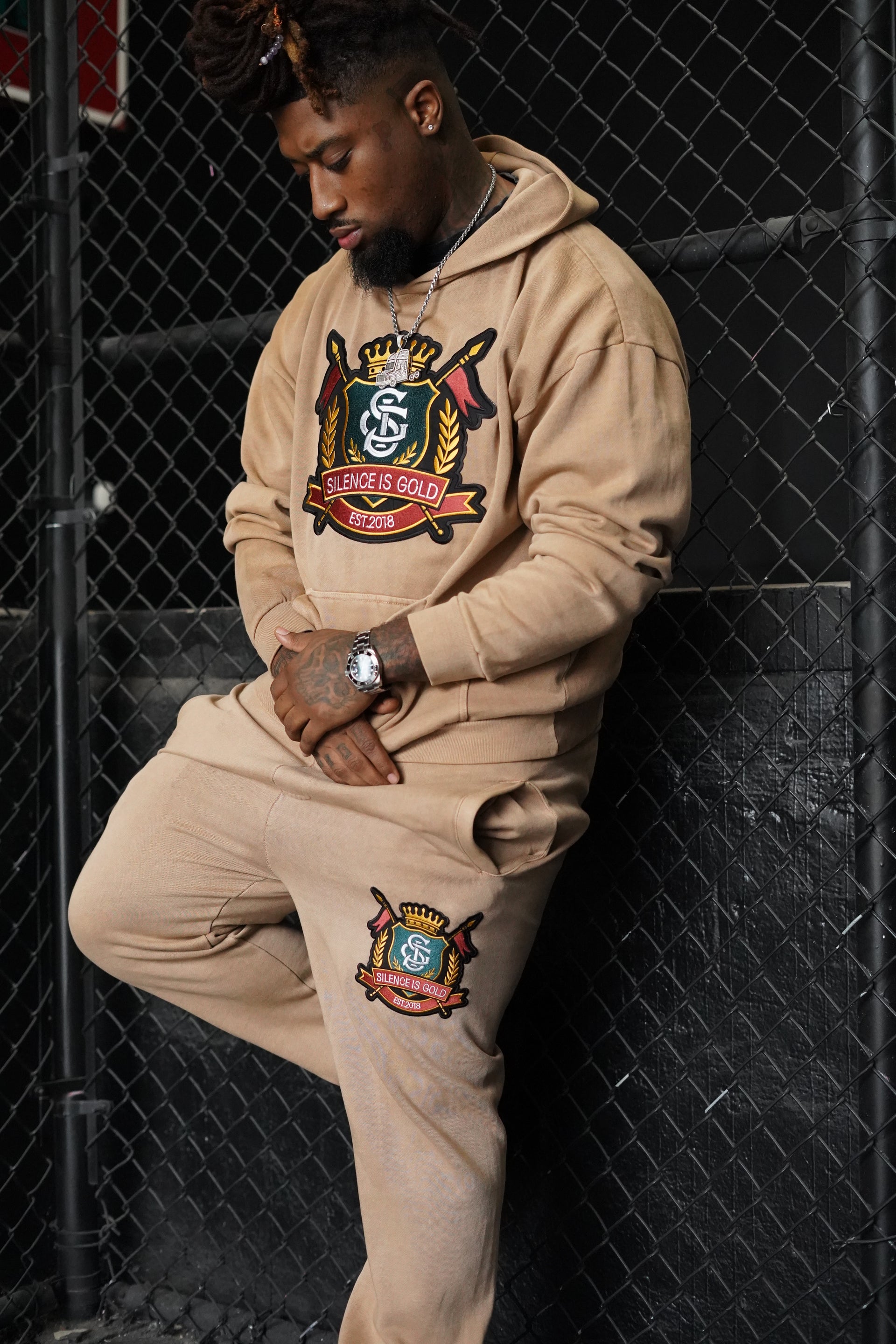 Sand color SIG hoodie set