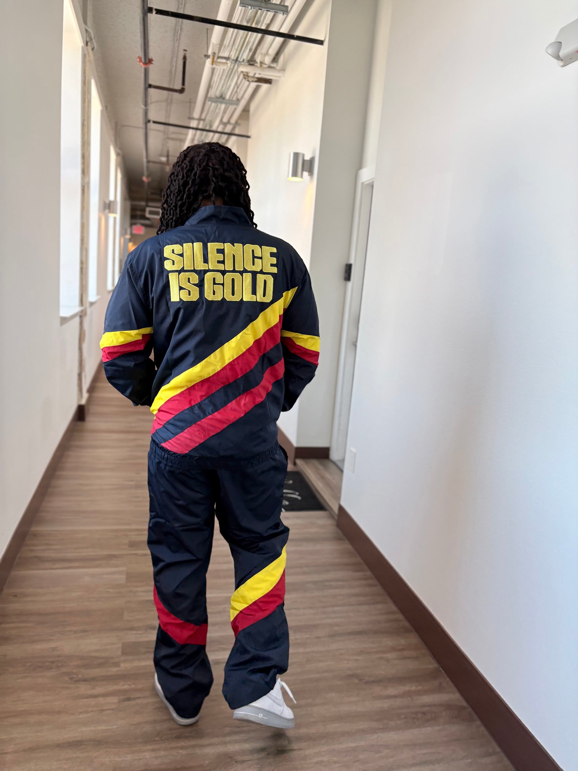 Navy track suite